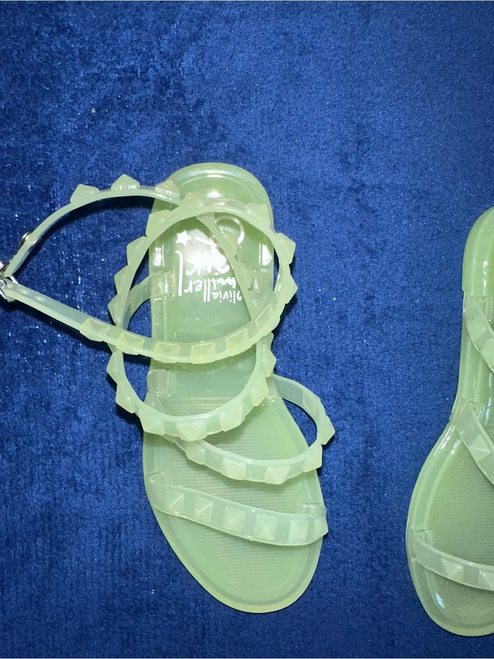 Olivia Miller Girls Studded Neon Green Jelly Sandals Shoes Toddler 11 NWOT